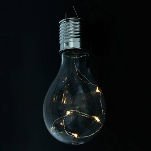 Floristik24 Bombilla LED solar para decoración de jardín blanco cálido H15cm 5uds