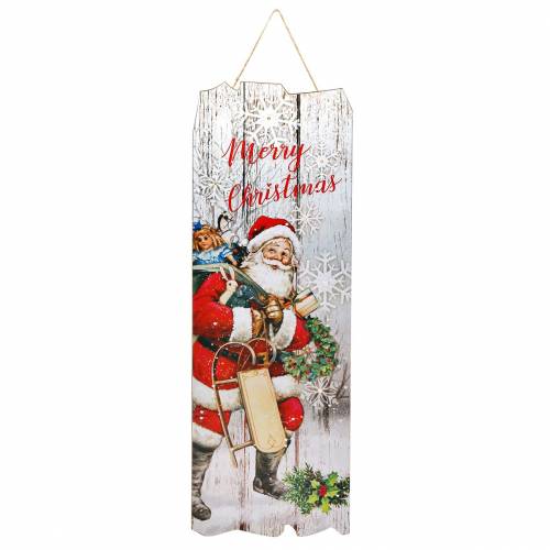 Floristik24 Fotomural LED Papá Noel &quot;Feliz Navidad&quot; 21 × 60cm Para batería