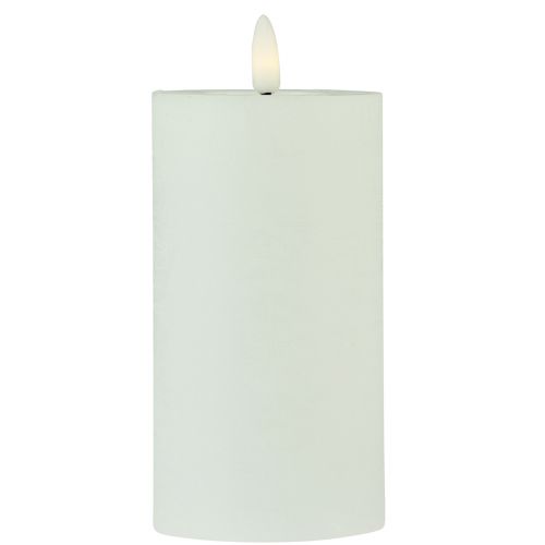 Floristik24 Temporizador de vela LED cera real aspecto rústico blanco Ø7cm H15cm