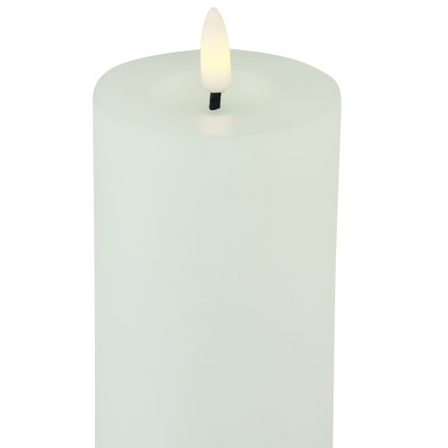 Artículo Temporizador de vela LED cera real aspecto rústico blanco Ø7cm H15cm