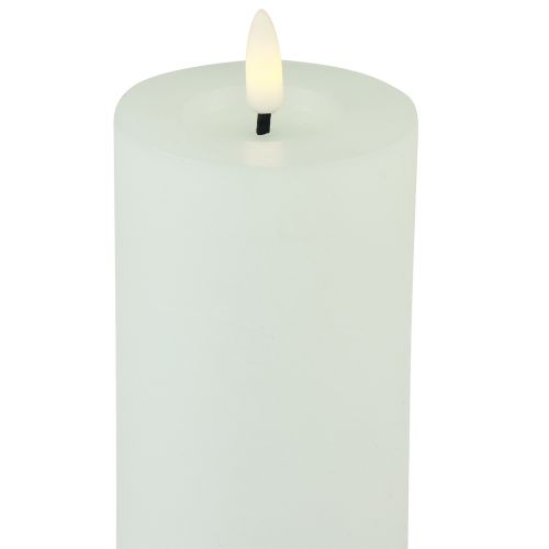 Floristik24 Temporizador de vela LED cera real aspecto rústico blanco Ø7cm H15cm
