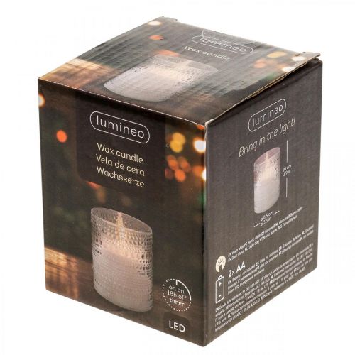Floristik24 Vela LED vela de columna de cera Linterna LED Ø8.5cm H10cm