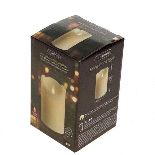Floristik24 Vela LED vela de pilar de cera blanco cálido Ø7.5cm H12.5cm