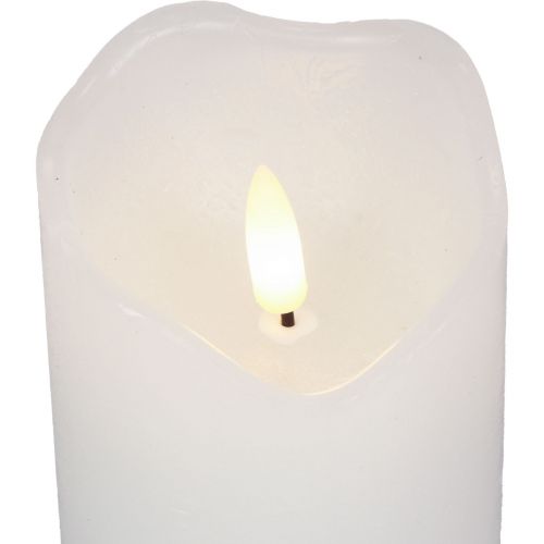 Floristik24 Vela LED con temporizador vela de pilar de cera real Ø7cm H9cm