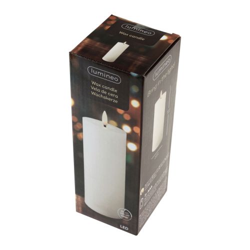 Floristik24 Vela LED con temporizador vela de cera real llama móvil 19cm