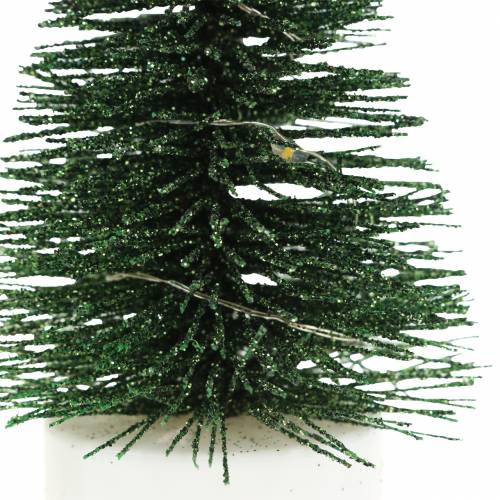 Floristik24 Árbol de Navidad LED verde / blanco 10cm 3pcs