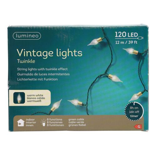 Artículo Cadena de luces LED Timer Twinkle Luces navideñas 12m