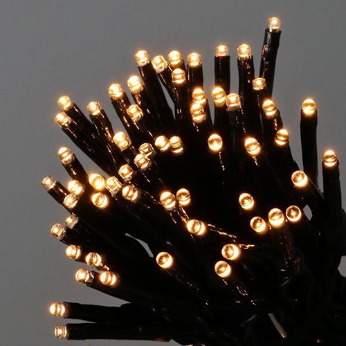 Cadena de luces LED arroz 180s 13,5m negro/blanco cálido