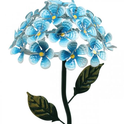 Floristik24 Crisantemo LED, decoración luminosa para el jardín, decoración de metal azul L55cm Ø15cm