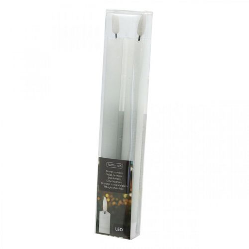 Artículo Vela LED vela de mesa de cera blanco cálido para batería Ø2cm 24cm 2pcs