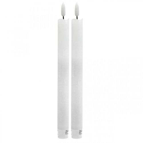 Artículo Vela LED vela de mesa de cera blanco cálido para batería Ø2cm 24cm 2pcs