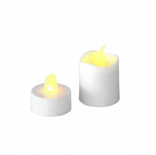 Artículo Juego de 16 velas de té LED con efecto de llama blanca cálida, 32 pilas surtidas
