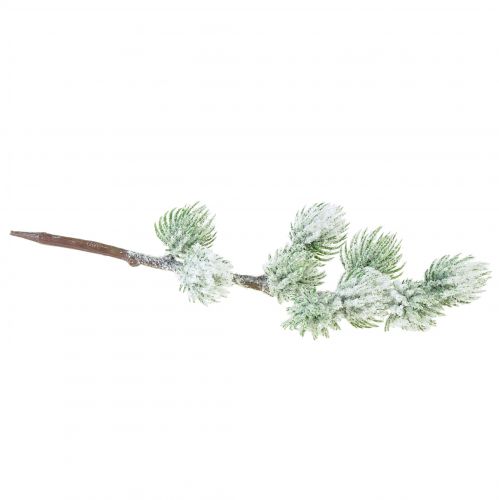 Floristik24 Rama decorativa de alerce artificial verde con nieve L25cm