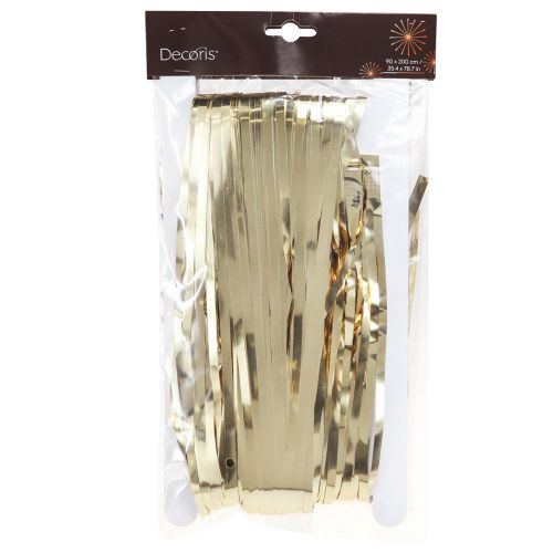 Artículo Oropel oro claro cortina de oropel decorativo oro 90×200cm 2 piezas