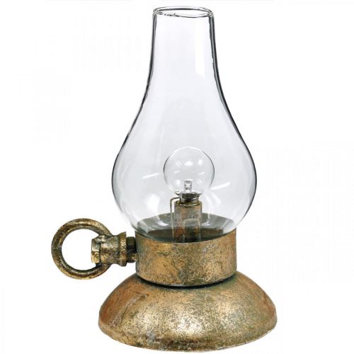 Floristik24 Lámpara decorativa antigua, luz LED de color bronce, aspecto vintage AL19cm AN13,5cm