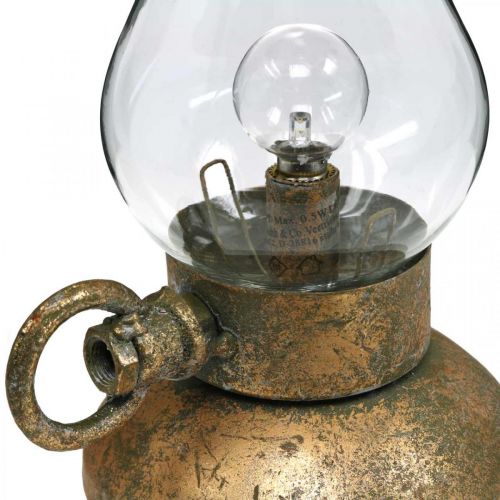 Floristik24 Lámpara decorativa antigua, luz LED de color bronce, aspecto vintage AL19cm AN13,5cm