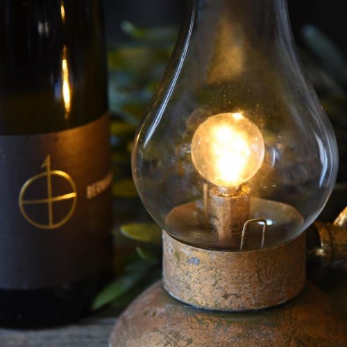 Floristik24 Lámpara decorativa antigua, luz LED de color bronce, aspecto vintage AL19cm AN13,5cm