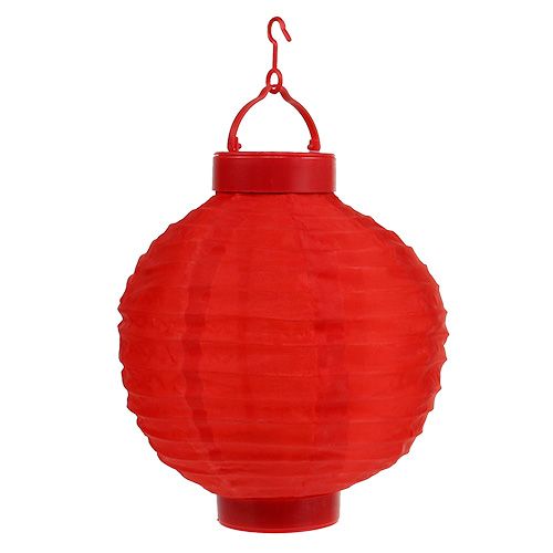 Floristik24 Lampion LED con solar 20cm rojo