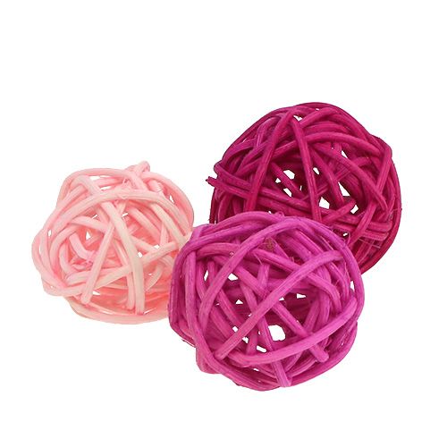 Floristik24 Lataball Surtido 3cm Rosa / Rosa / Lila 72 piezas