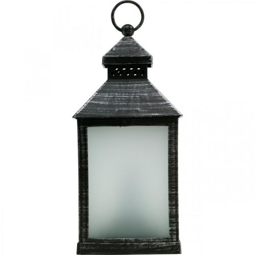 Floristik24 Linterna LED con temporizador Deco Lantern Vintage Silver H23cm