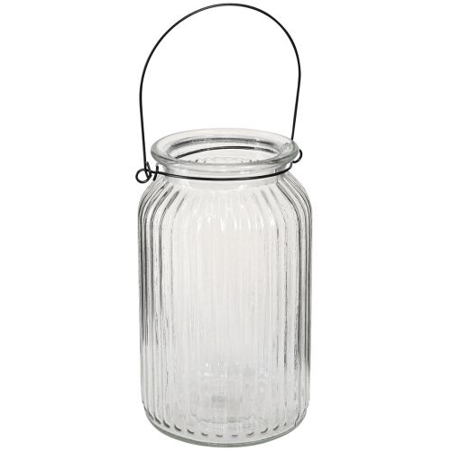 Floristik24 Farol farol de cristal para asa colgante Al. 18 cm 2 piezas