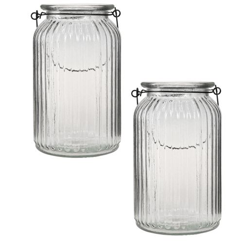 Artículo Farol farol de cristal para asa colgante Al. 18 cm 2 piezas