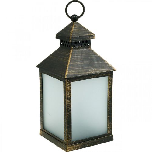 Floristik24 Linterna LED con temporizador Deco Lantern Vintage Gold H23cm