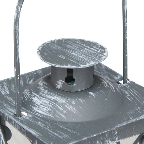 Artículo Farol de metal farol gris luz de té vintage Al. 11 cm 3 piezas