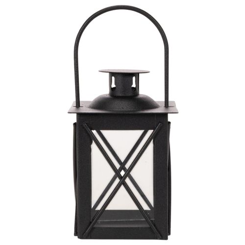 Farol negro con asa para vela