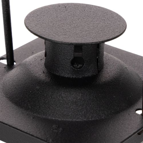 Farol negro con asa para vela