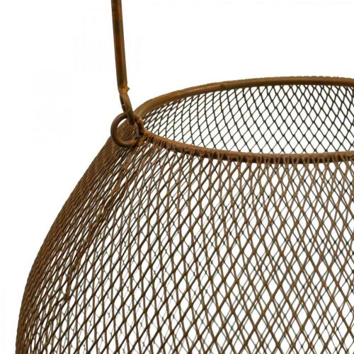 Floristik24 Linterna decorativa con asa metal aspecto óxido Ø26cm H22cm