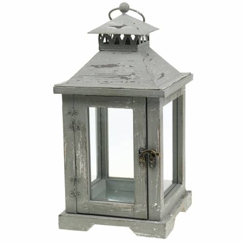 Floristik24 Farol madera gris H32cm Lámpara de mesa para decoración