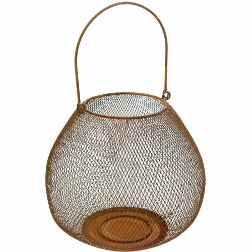 Floristik24 Farol de metal con rejilla decoración de mesa Ø26cm H20cm