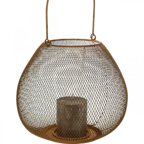 Floristik24 Farol de metal con rejilla decoración de mesa Ø26cm H20cm
