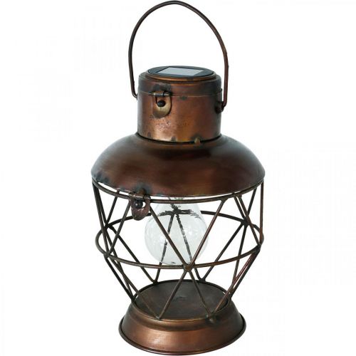 Floristik24 Linterna solar, lámpara colgante LED aspecto industrial Ø16cm H32cm