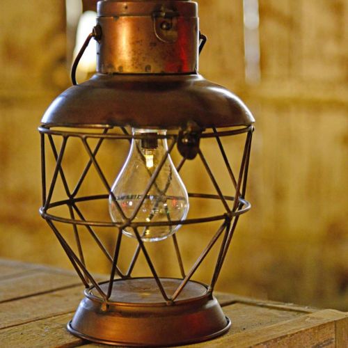 Floristik24 Linterna solar, lámpara colgante LED aspecto industrial Ø16cm H32cm