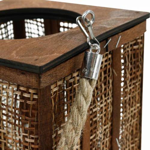 Floristik24 Farol con dibujo trenzado, vela decorativa para colgar, farol de madera Al 41cm