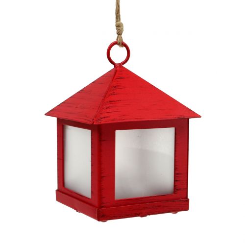 Floristik24 Farol con iluminación rojo 6cm x 6cm 3pcs