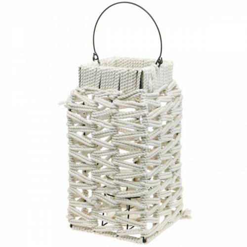 Floristik24 Farol para colgar, decoración de verano, farol, macramé Al35.5cm An19cm