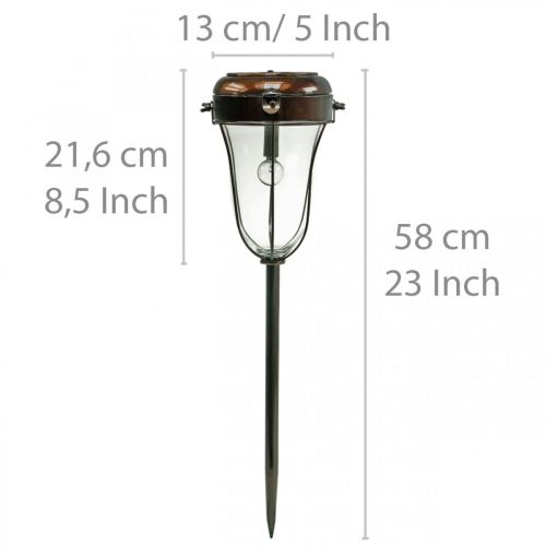 Floristik24 Linterna solar para enchufar, barra de luz LED Ø13.5cm L58cm H21cm