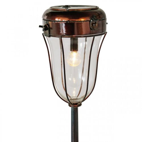 Floristik24 Linterna solar para enchufar, barra de luz LED Ø13.5cm L58cm H21cm