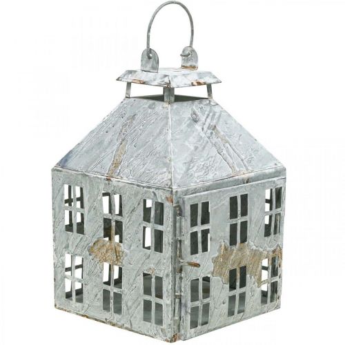 Floristik24 Linterna decorativa vintage casa de luz de metal blanco óxido Al.35cm