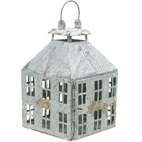 Artículo Linterna decorativa vintage casa de luz de metal blanco óxido Al.35cm