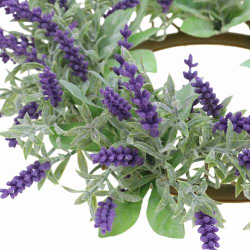 Artículo Corona de lavanda flocada Ø25cm
