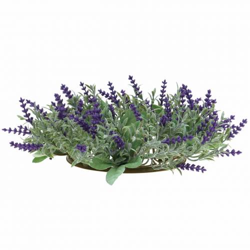 Artículo Corona de lavanda flocada Ø25cm