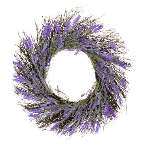 Corona de lavanda para primavera, decoración de puertas, elemento decorativo para la entrada, 60 cm.