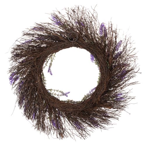 Artículo Corona de lavanda para primavera, decoración de puertas, elemento decorativo para la entrada, 60 cm.