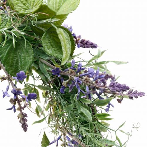 Artículo Corona de lavanda mediterránea Ø50cm, corona de flores artificiales con lavanda y romero