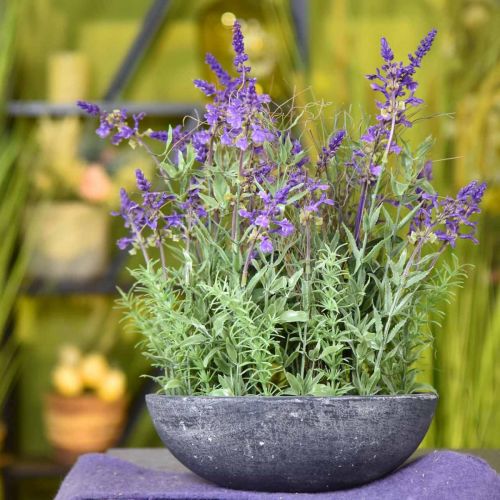 Floristik24 Cuenco de lavanda Flores artificiales de seda de lavanda Plantas falsas