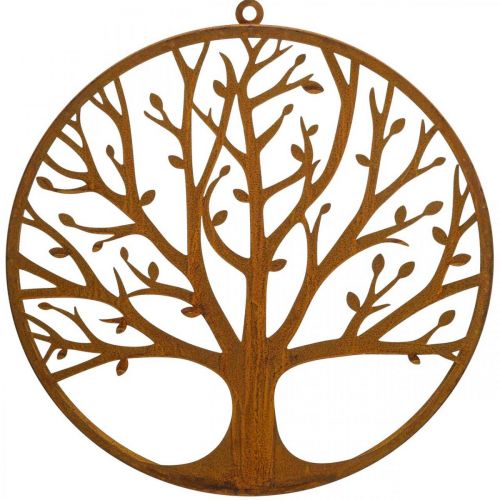 Floristik24 Decoración de pared árbol de la vida pátina decoración anillo anillo de metal Ø38cm